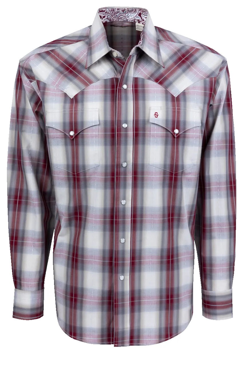 Stetson Men's Diamond Ranch Snap Front Shirt - Wine sold by Pinto Ranch