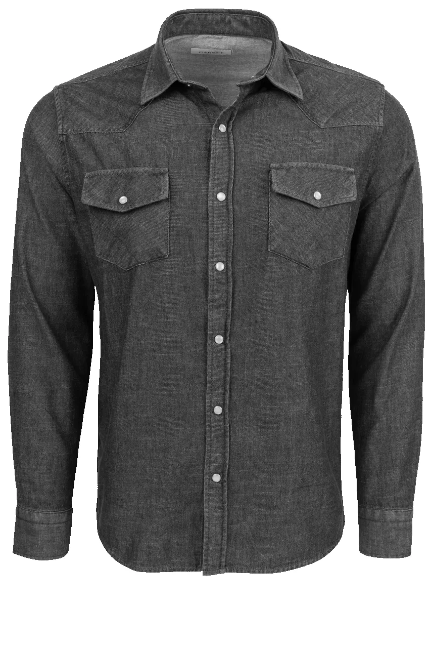 Garnet Snap Front Shirt - Black Denim sold by Pinto Ranch