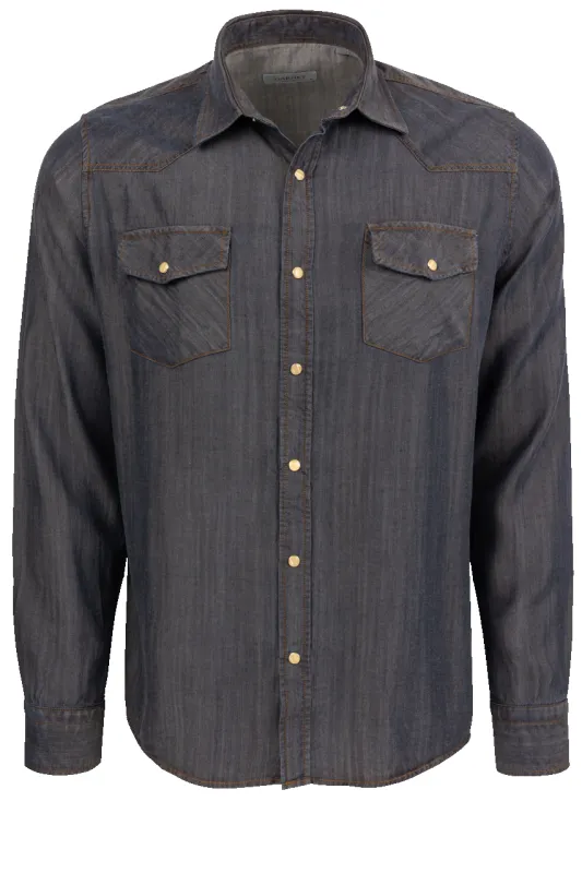 Garnet Snap Front Shirt - Dark Indigo sold by Pinto Ranch