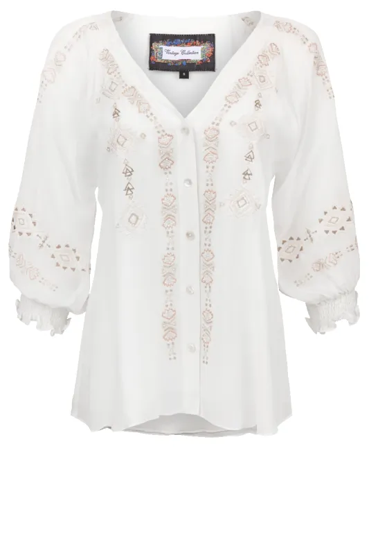 Vintage Collection Embroidered Dina Blouse sold by Pinto Ranch