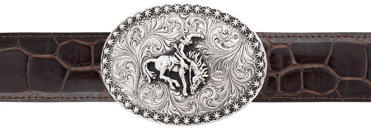Silver King 1.5" Bronco Trophy Buckle sold by Pinto Ranch