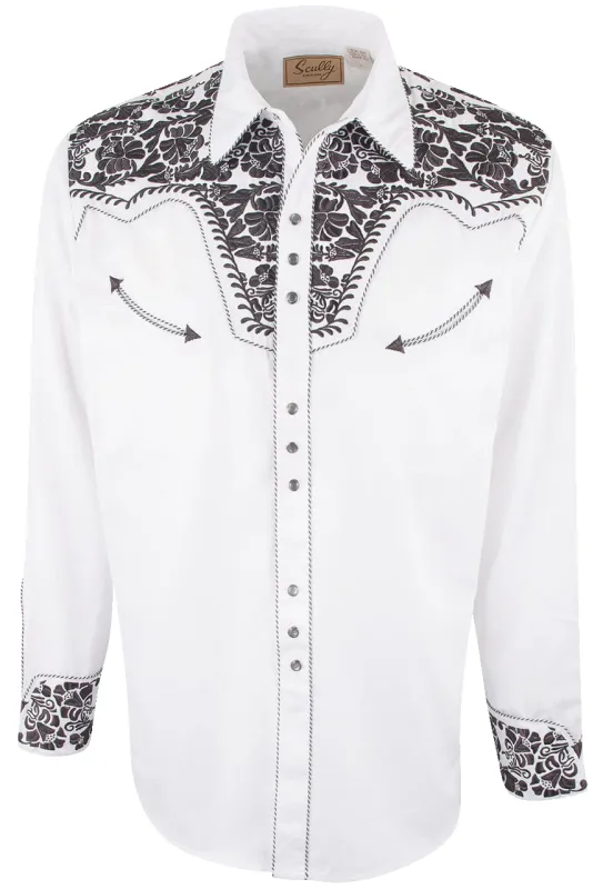Scully Gunfighter Western Snap Front Shirt - Pewter sold by Pinto Ranch