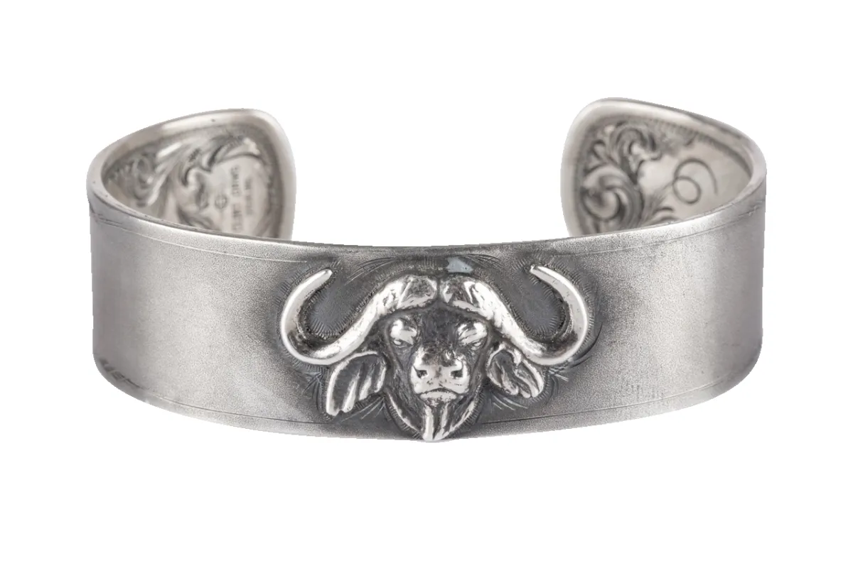 Clint Orms 1821 Silver Cape Buffalo Bracelet sold by Pinto Ranch