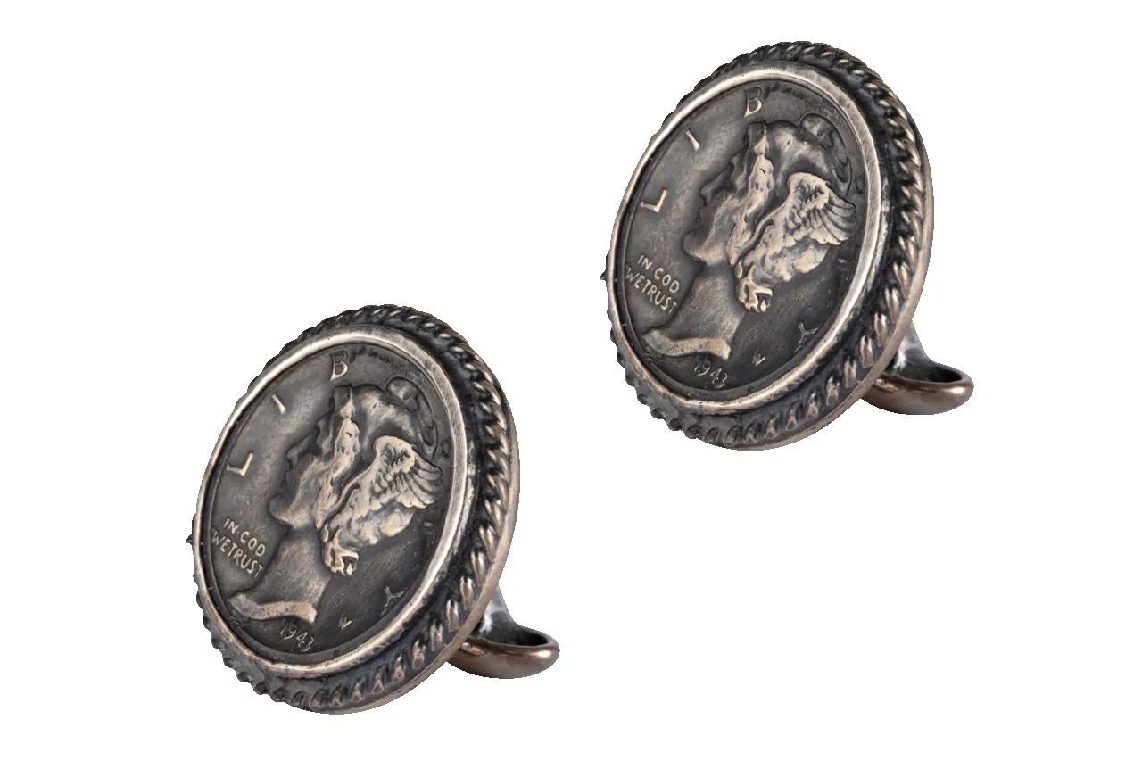 Clint Orms 1822 Winged Liberty Dime Cufflinks sold by Pinto Ranch product image thumbnail 2