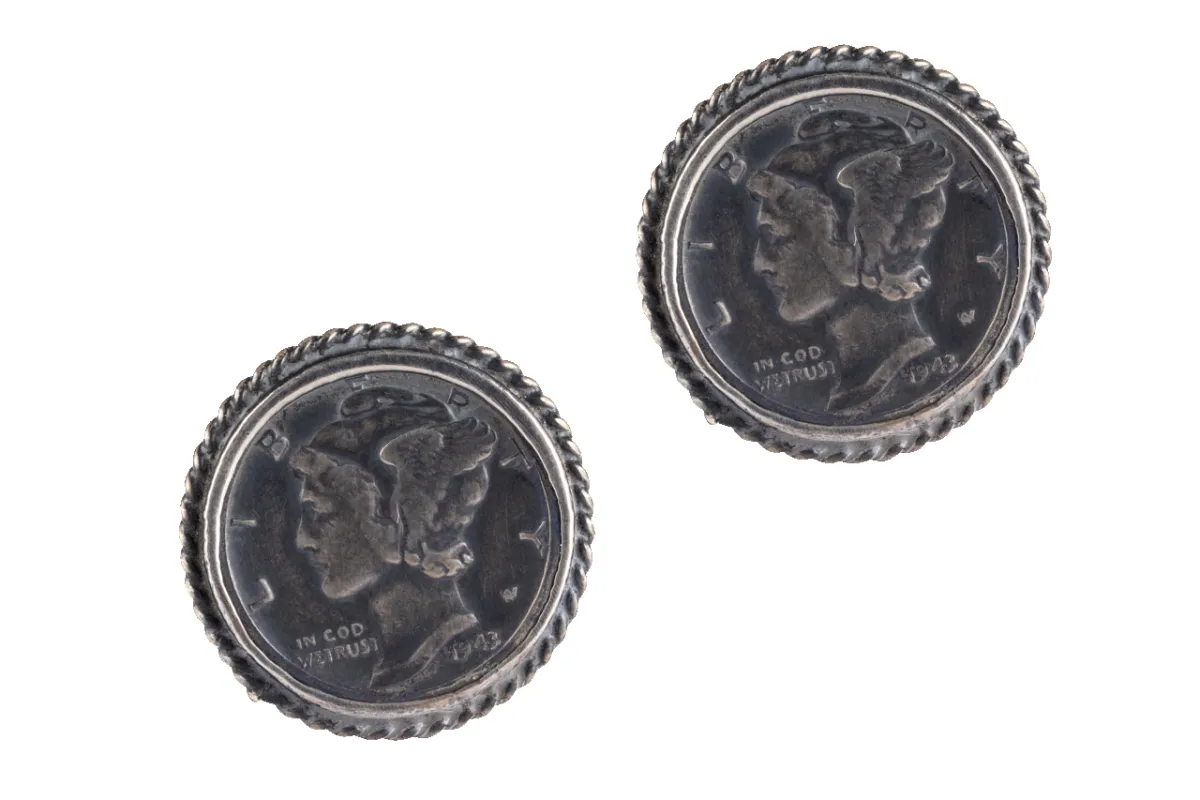Clint Orms 1822 Winged Liberty Dime Cufflinks sold by Pinto Ranch