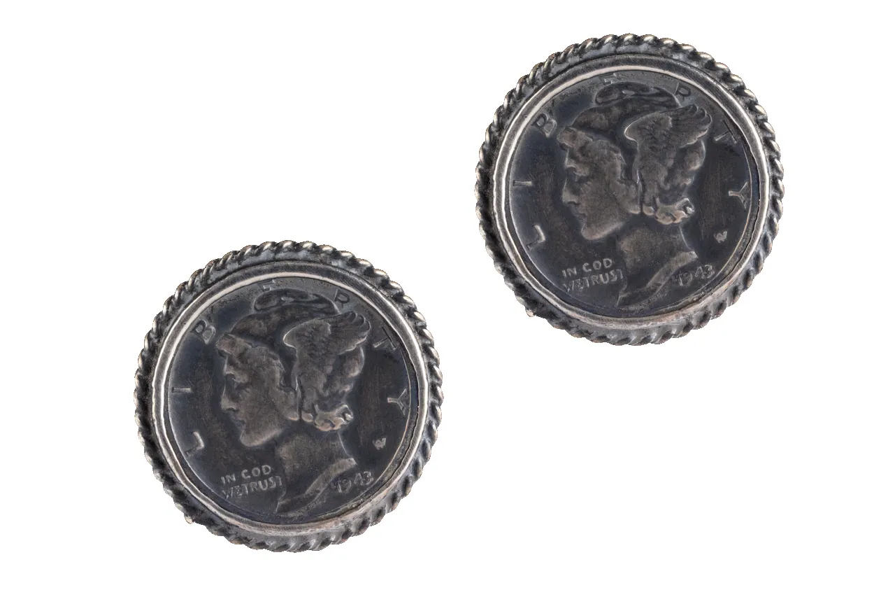 Clint Orms 1822 Winged Liberty Dime Cufflinks sold by Pinto Ranch