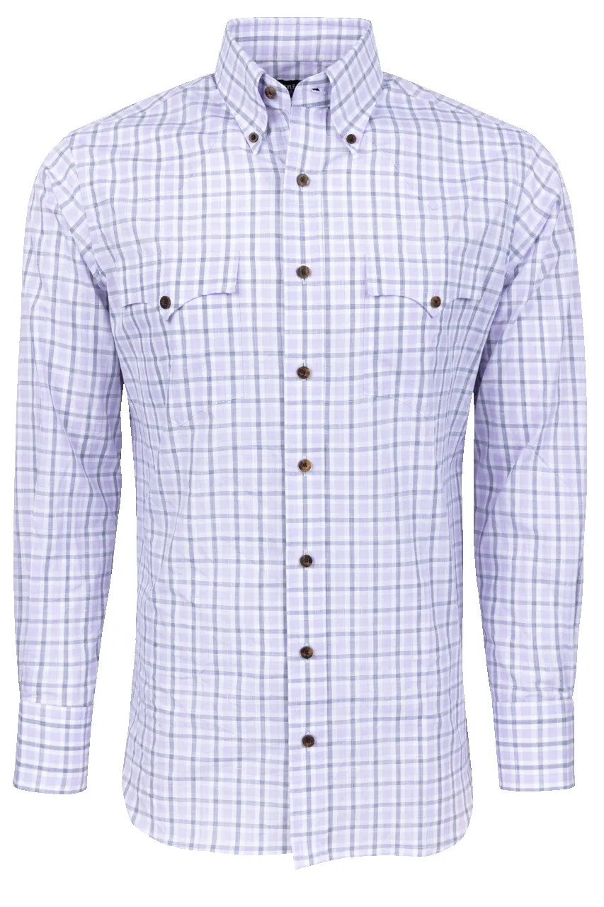 Lyle Lovett for Hamilton Button-Front Shirt - Purple Check sold by Pinto Ranch