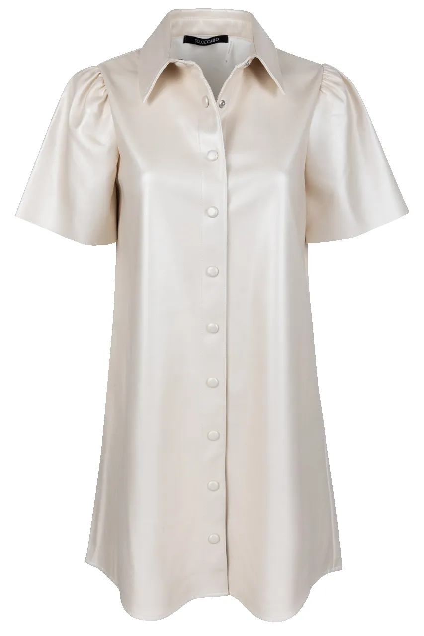 Dolce Cabo Vegan Leather Flutter Shirt Dress sold by Pinto Ranch