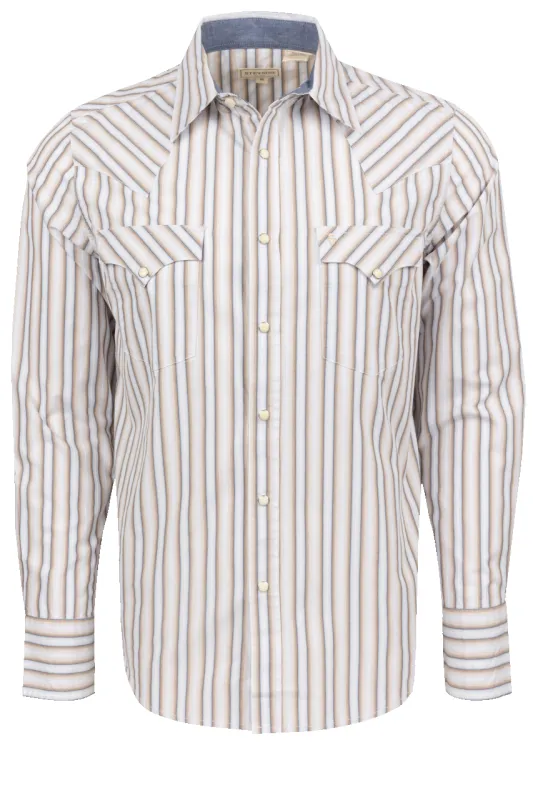 Stetson Men's Ombre Stripe Snap Front Shirt - Brown sold by Pinto Ranch