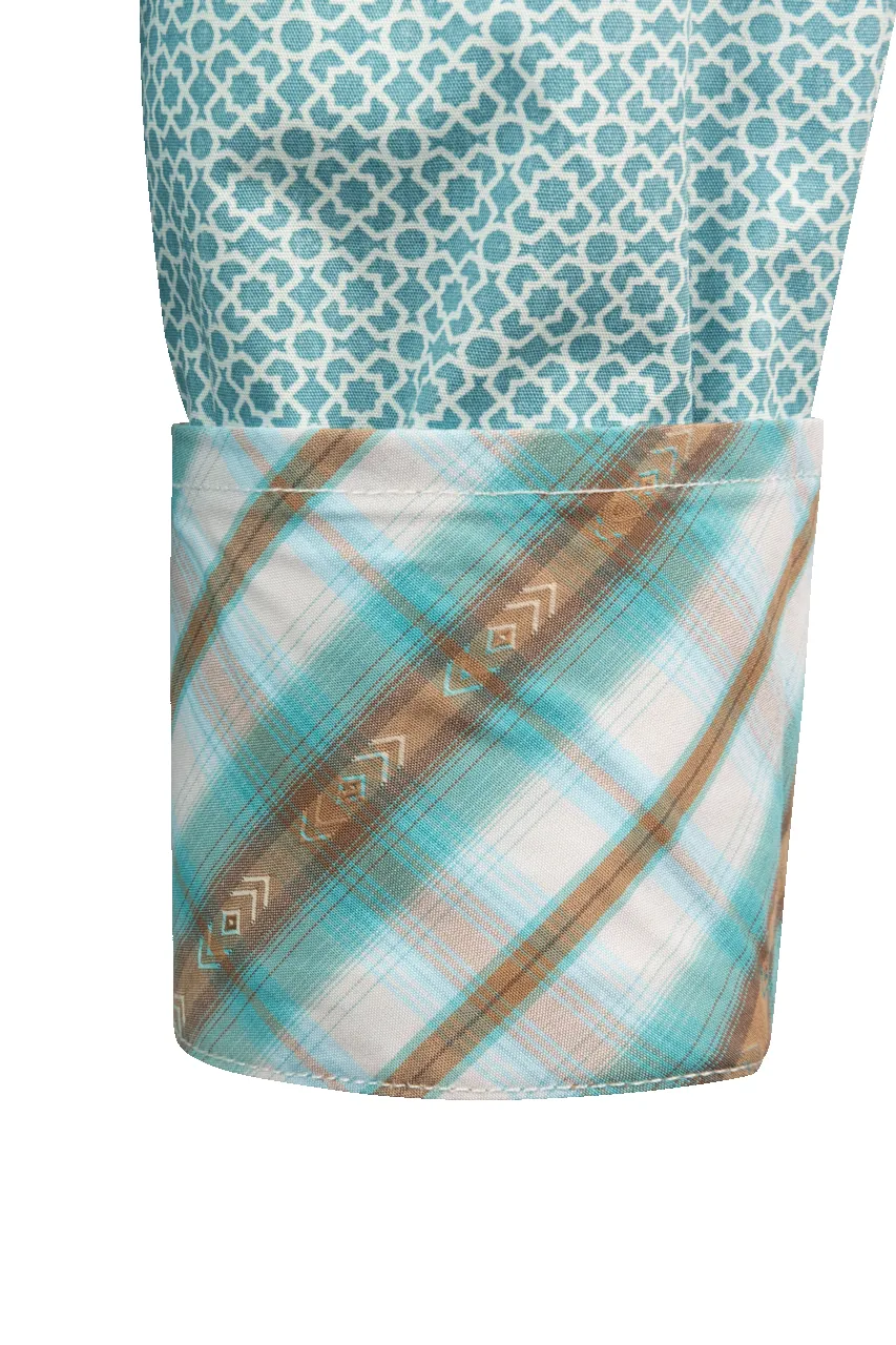 Stetson Men's Mosaic Snap Front Shirt - Blue sold by Pinto Ranch product image thumbnail 3