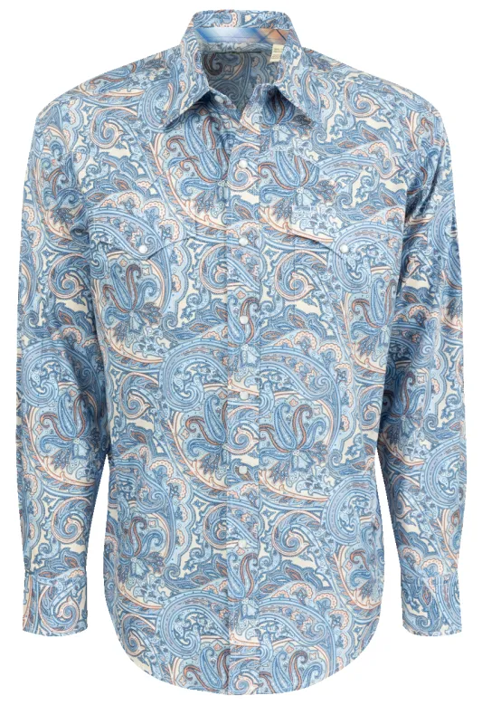 Stetson Men's Sunrise Paisley Snap Front Shirt - Blue Multi sold by Pinto Ranch