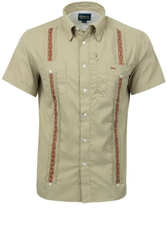 Texas Standard Libre Guayabera Fishing Shirt - Terracotta sold by Pinto Ranch