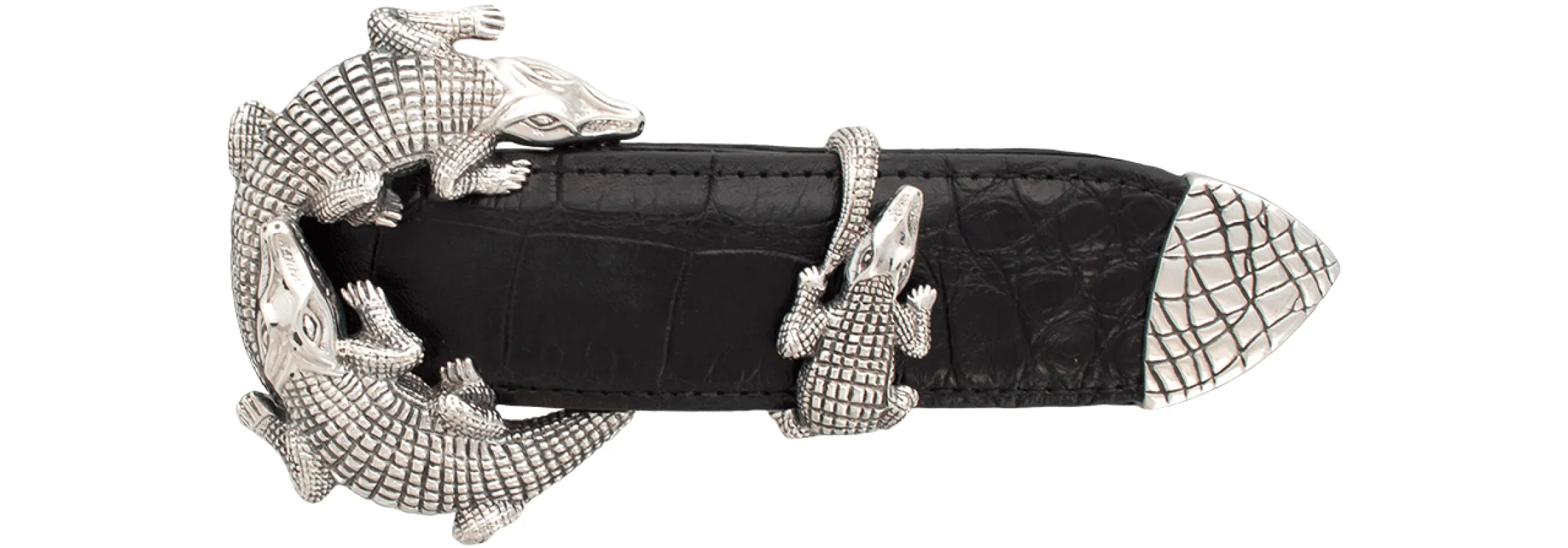 Jeff Deegan 1.5" Double Alligator Buckle Set sold by Pinto Ranch