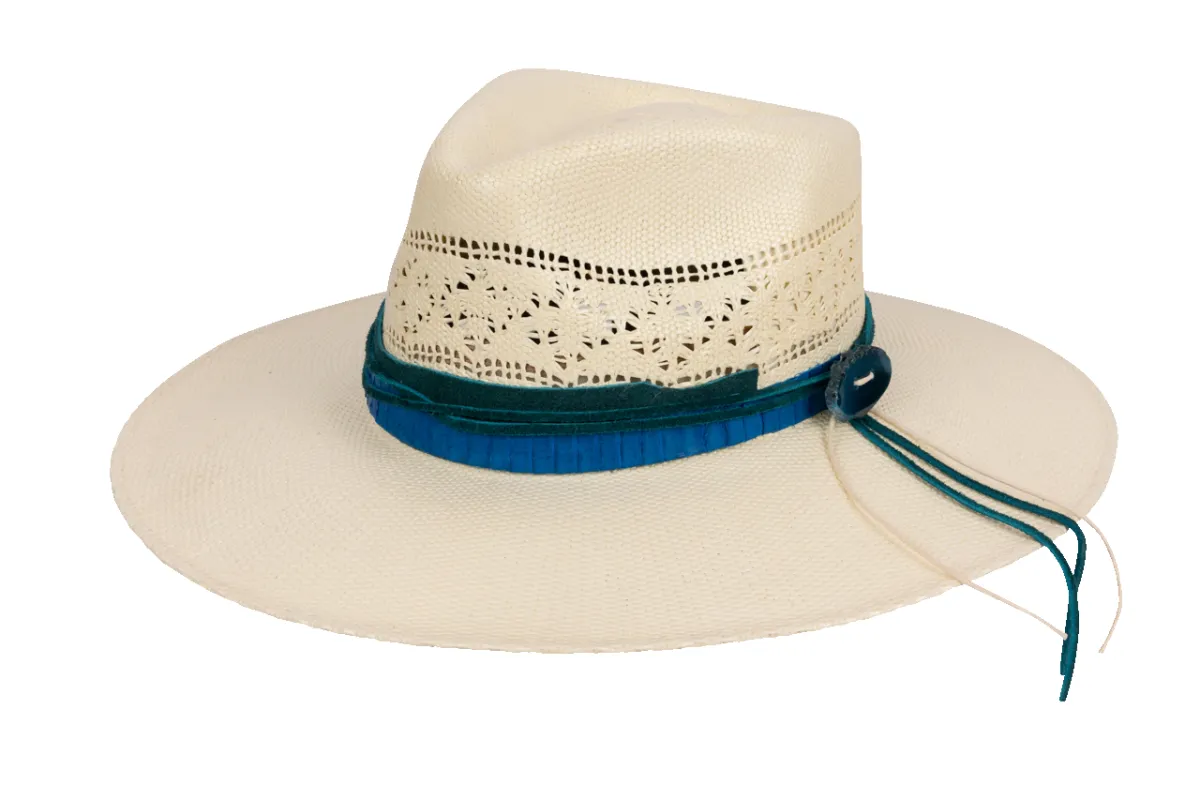Stetson Bangora Straw Hat - Turquoise sold by Pinto Ranch