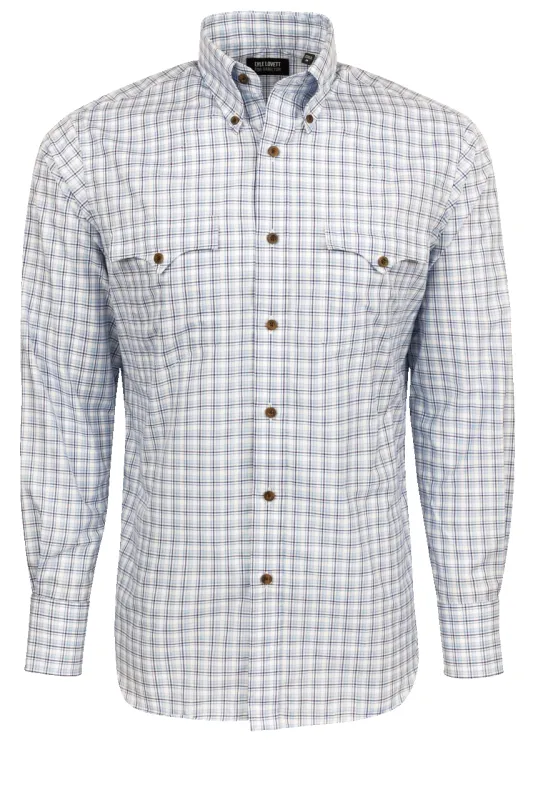 Lyle Lovett for Hamilton Button-Front Shirt - Multi Blue Check sold by Pinto Ranch