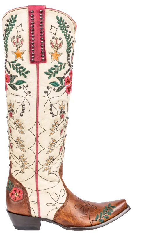 Old Gringo Full Bloom Cowgirl Boots - Cream sold by Pinto Ranch