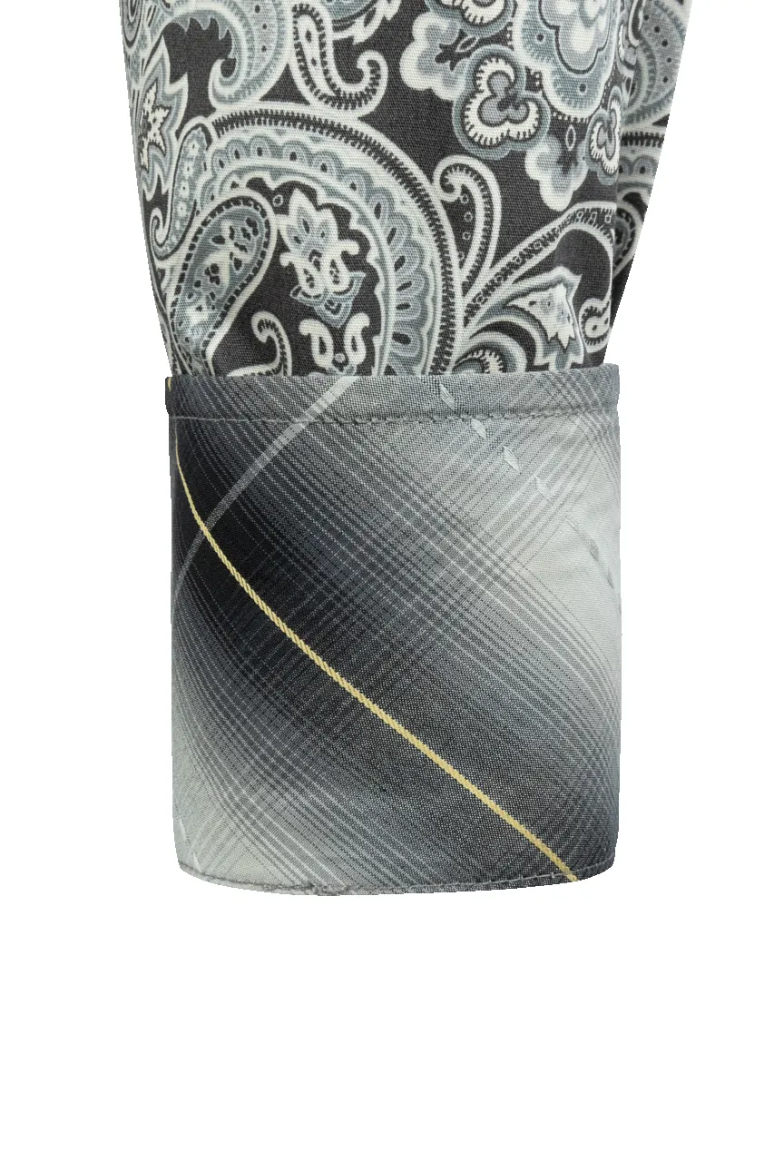 Stetson Men's Paisley Snap Front Shirt - Silver Multi sold by Pinto Ranch product image thumbnail 3