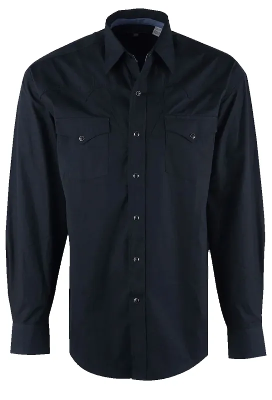 Stetson Men's Snap Front Shirt - Solid Black sold by Pinto Ranch