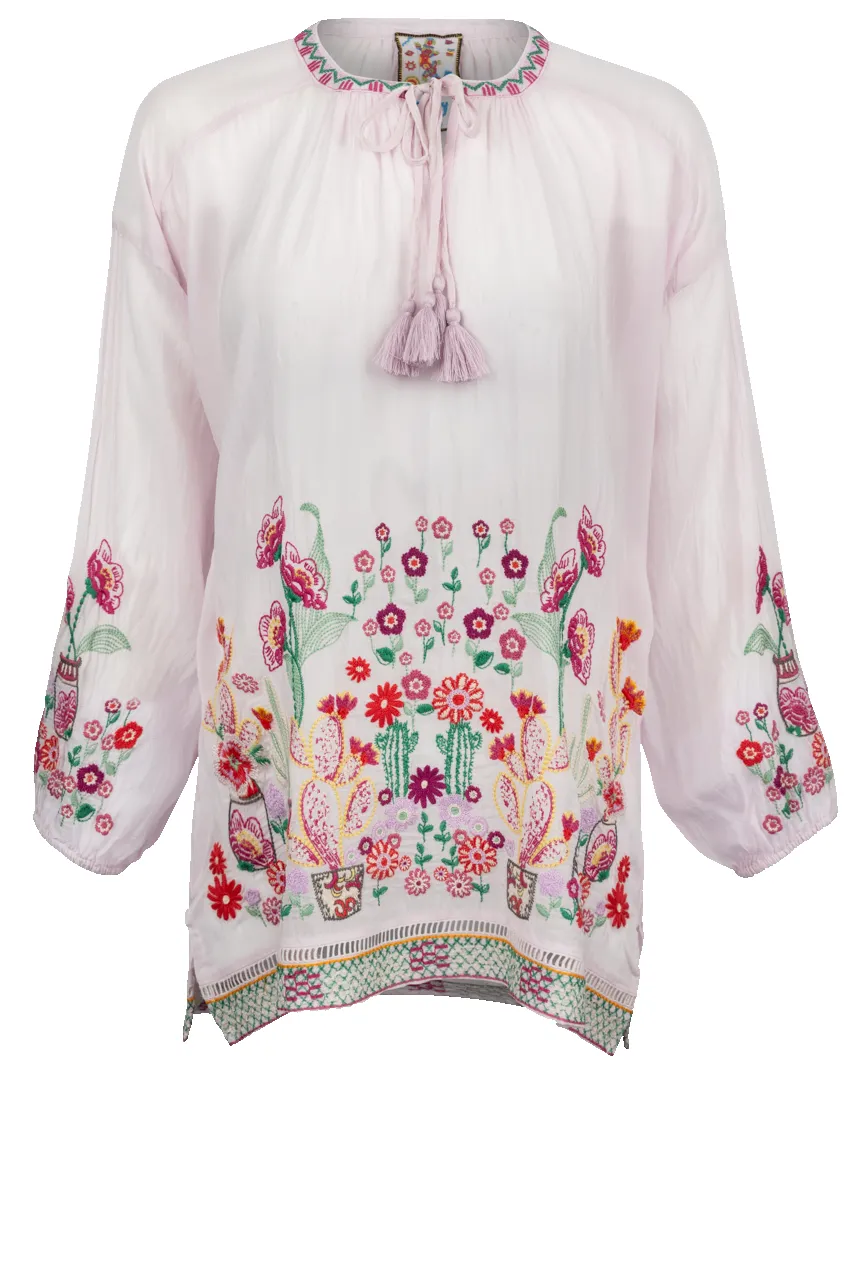 Johnny Was Embroidered Lilac Blouse sold by Pinto Ranch