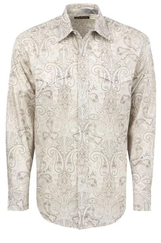 Stetson Men's Paisley Snap Front Shirt - Sand sold by Pinto Ranch