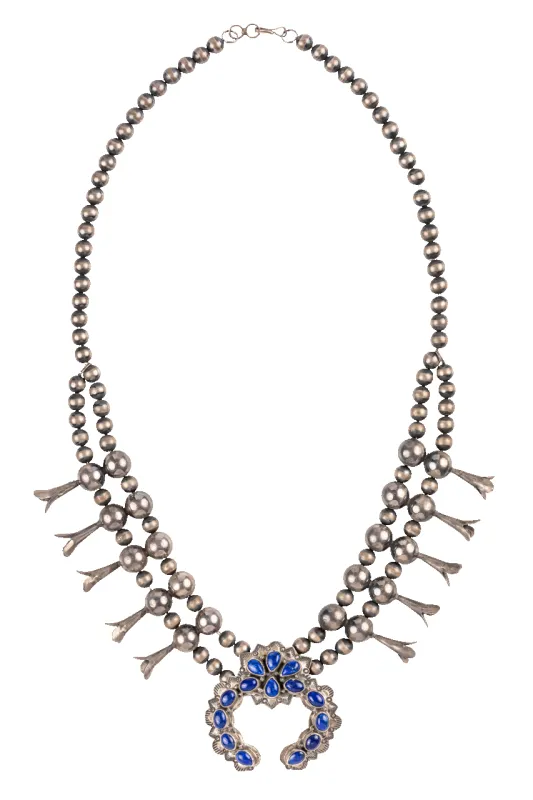 Lapis & Navajo Pearl Strand Necklace sold by Pinto Ranch
