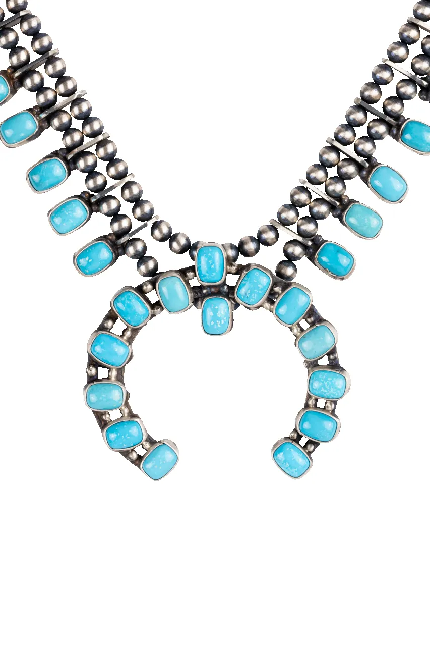 Navajo Squash Blossom Turquoise Necklace sold by Pinto Ranch product image thumbnail 2
