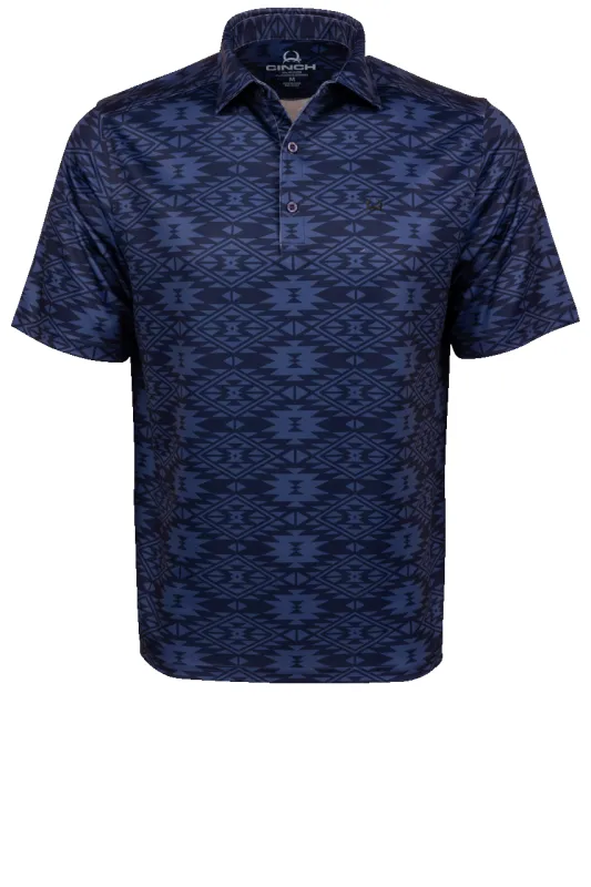 Cinch Arena Flex Polo Shirt - Royal Aztec sold by Pinto Ranch