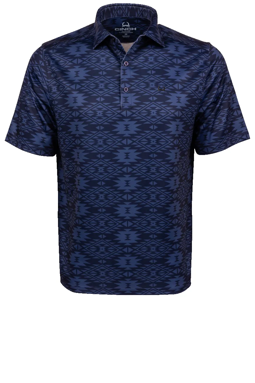 Cinch Arena Flex Polo Shirt - Royal Aztec sold by Pinto Ranch