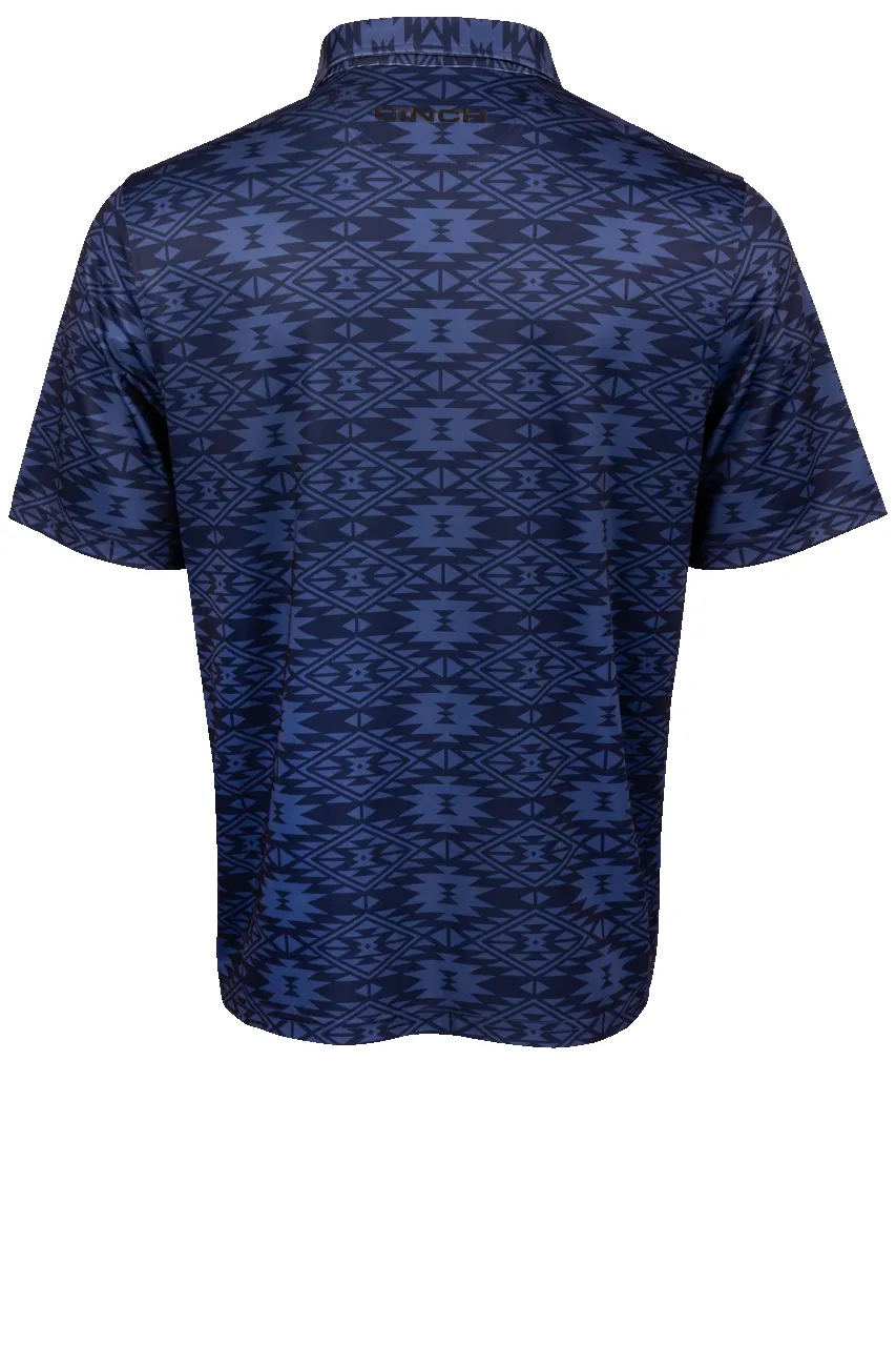 Cinch Arena Flex Polo Shirt - Royal Aztec sold by Pinto Ranch product image thumbnail 2