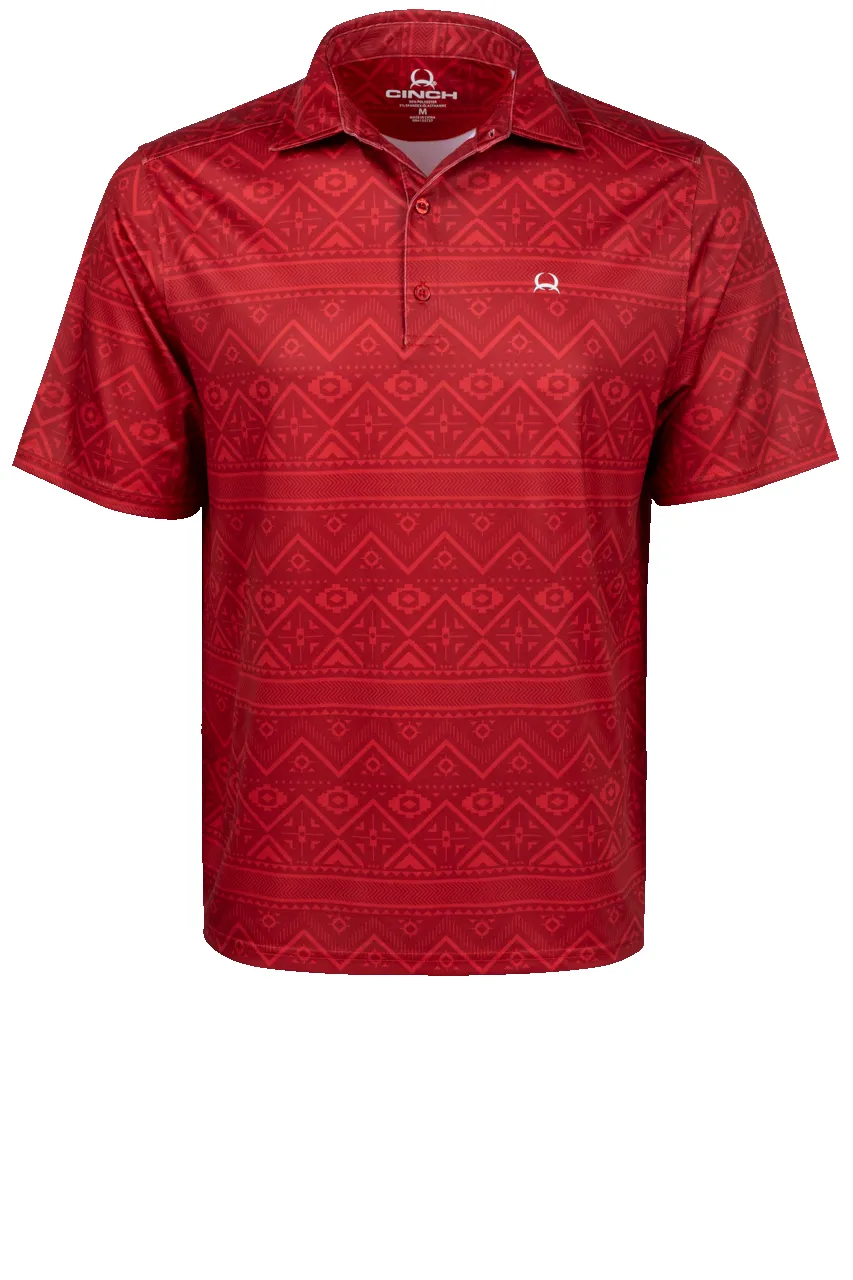 Cinch Arena Flex Polo Shirt - Western Red sold by Pinto Ranch