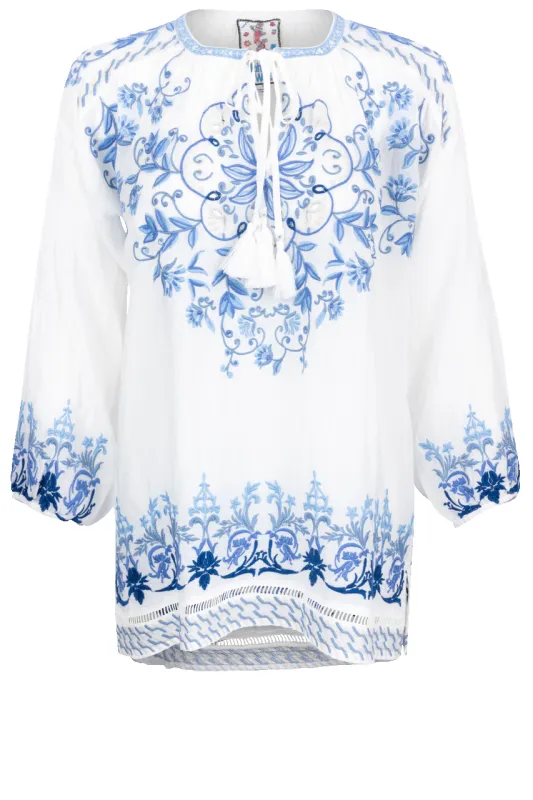 Johnny Was Embroidered Margot Blouse sold by Pinto Ranch