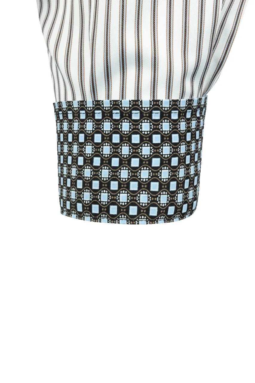 Cinch Tencel Stripe Button-Front Shirt - Cream sold by Pinto Ranch product image thumbnail 3