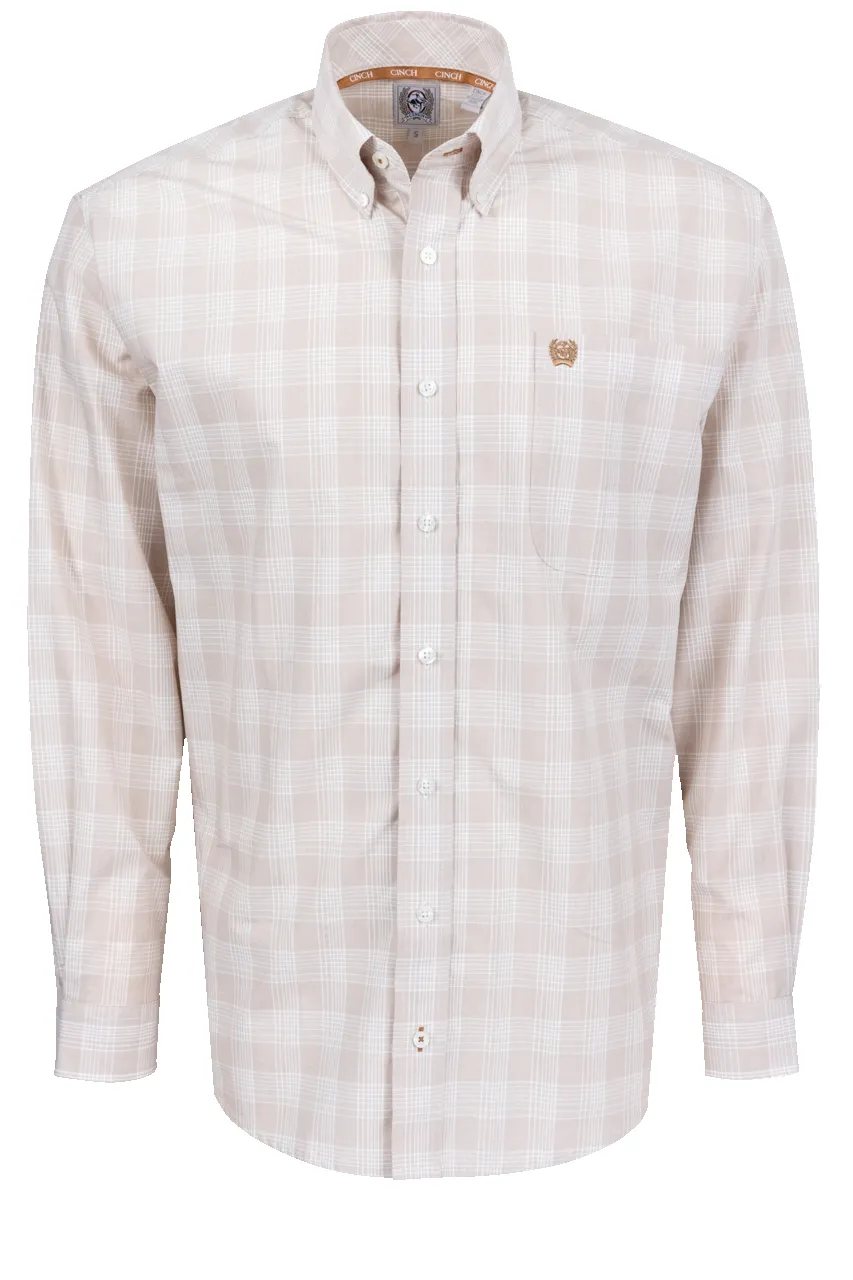 Cinch Plaid Button-Front Shirt - Khaki sold by Pinto Ranch