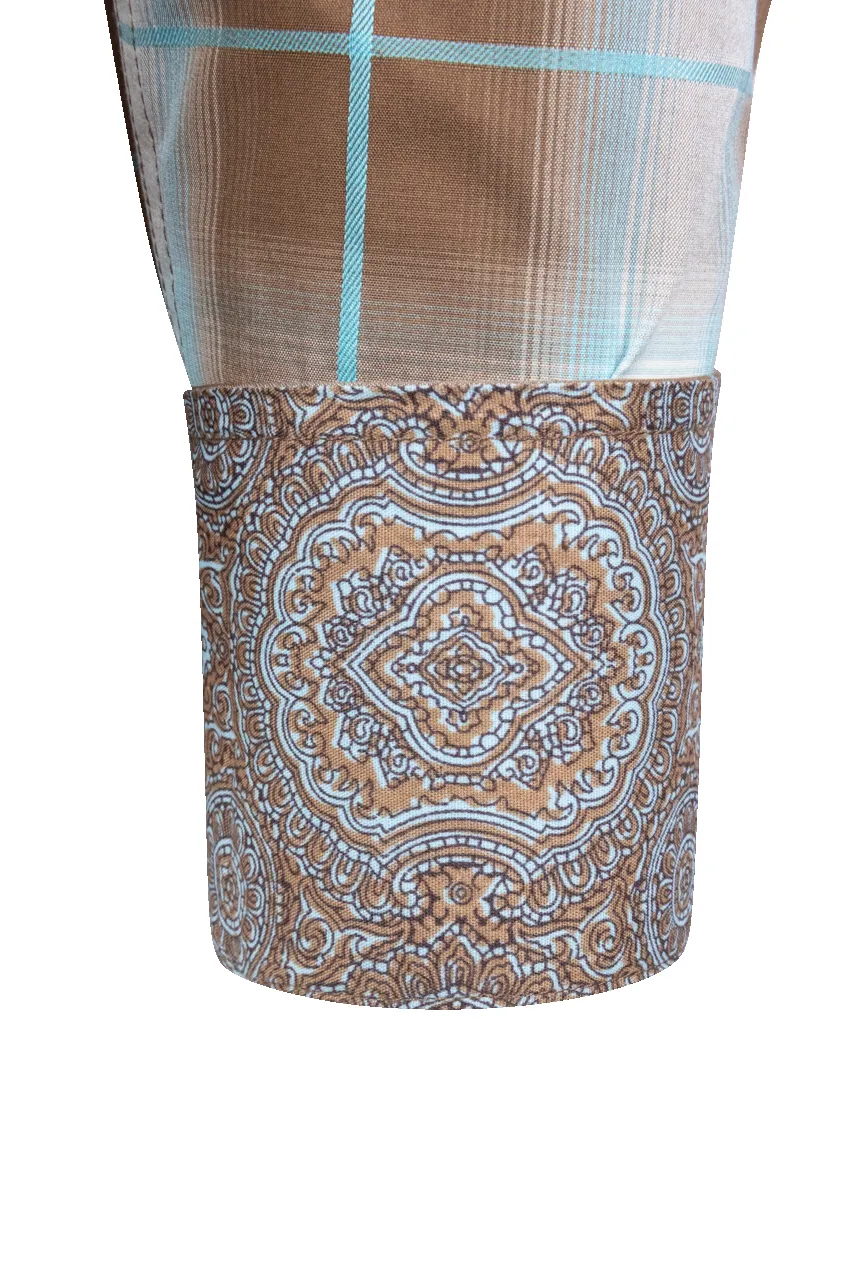 Karman Inc. Brn Sandy Ombre Plaid Art Yoke sold by Pinto Ranch product image thumbnail 3