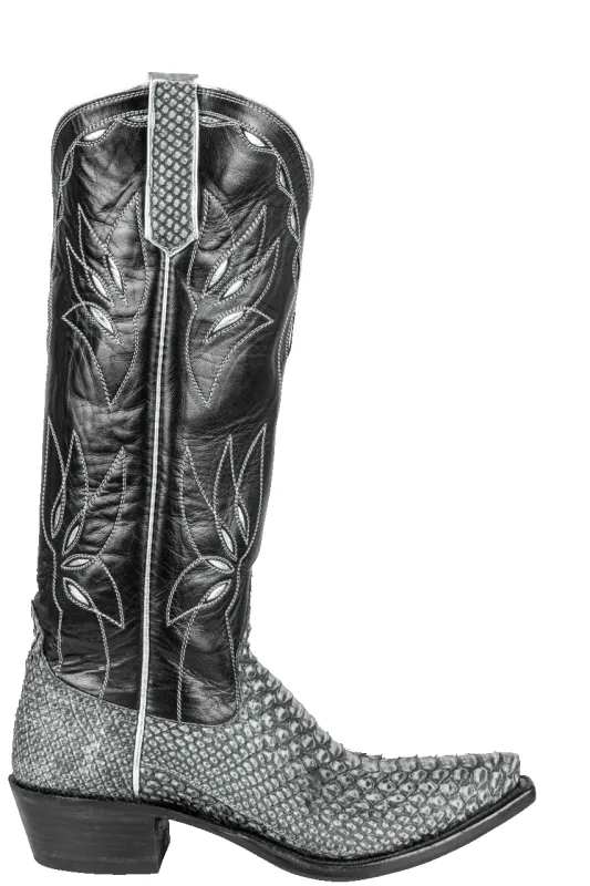 Rios of Mercedes Gray Python Cowgirl Boots sold by Pinto Ranch