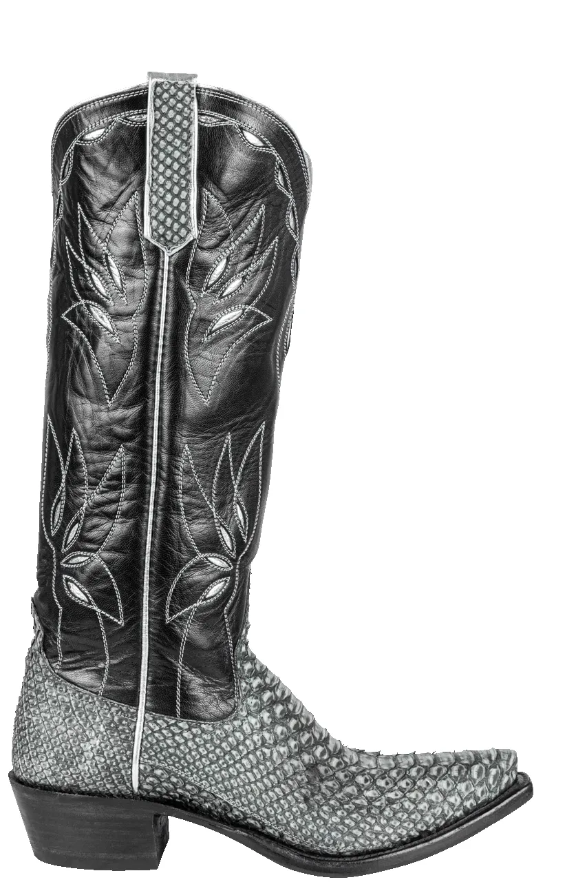 Rios of Mercedes Gray Python Cowgirl Boots sold by Pinto Ranch