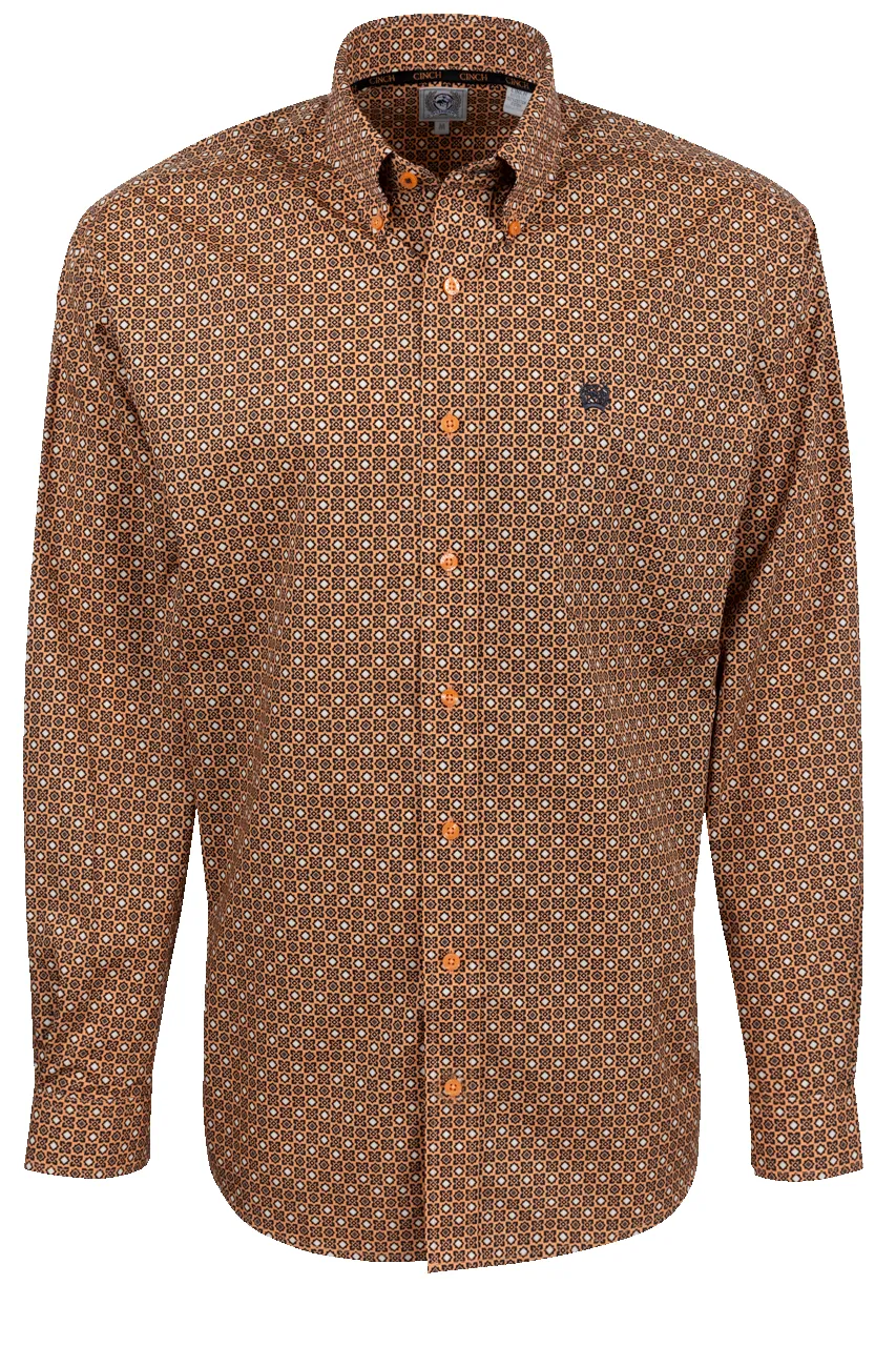 Cinch Aztec Foulard Button-Front Shirt - Copper sold by Pinto Ranch