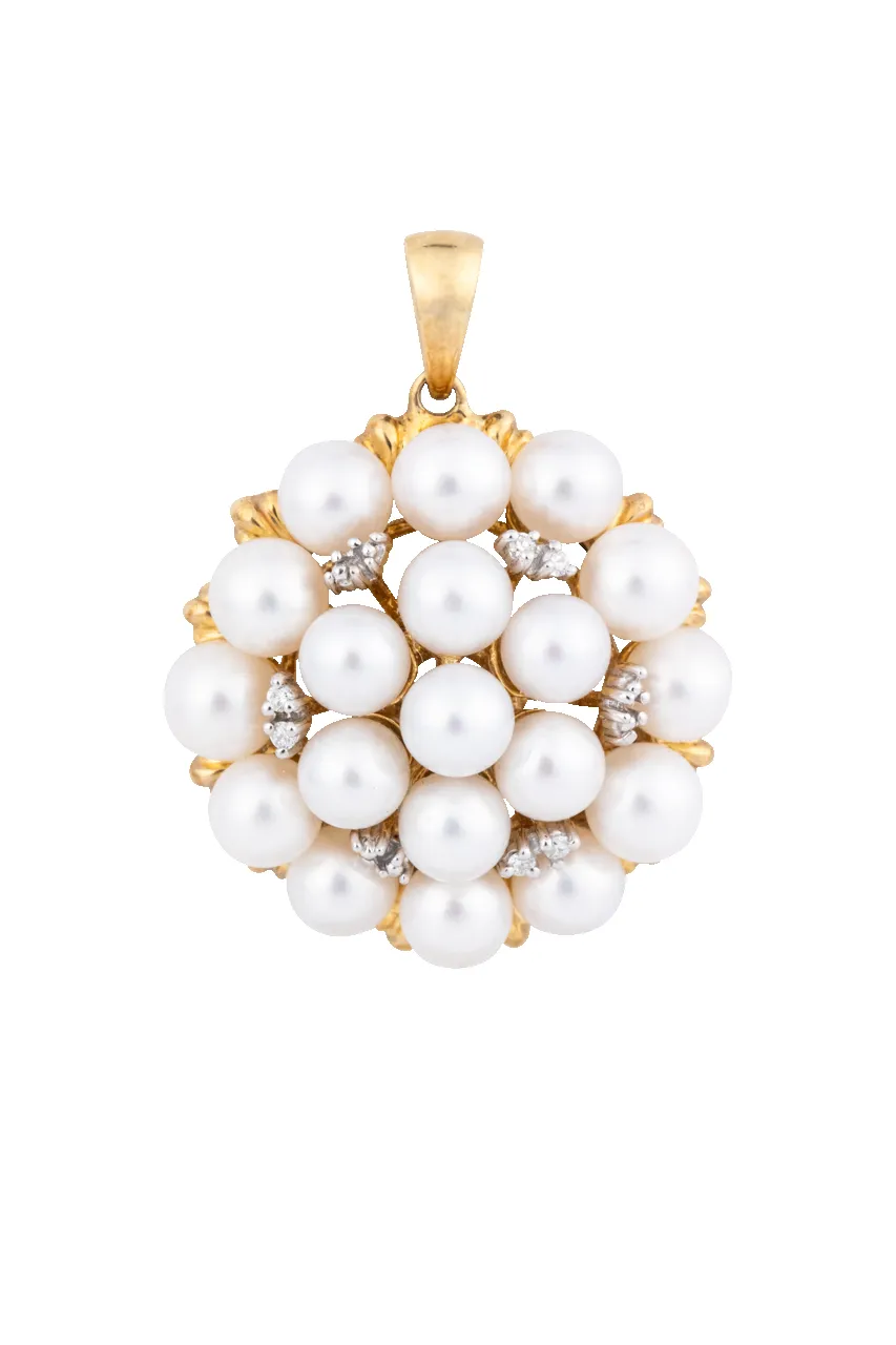 Pearl & Diamond Cluster Pendant sold by Pinto Ranch product image thumbnail 2