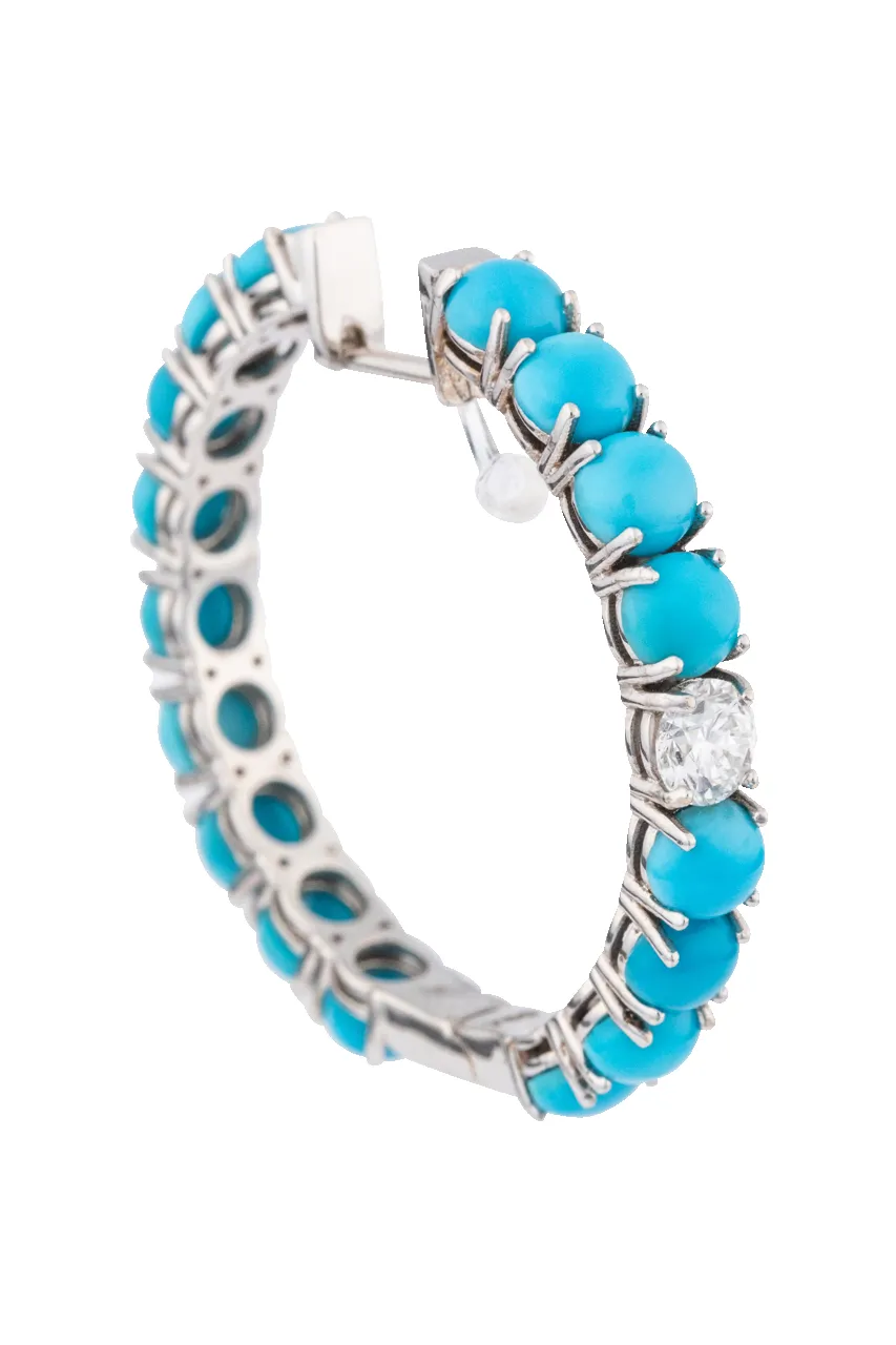 Sleeping Beauty Turquoise Hoop Earrings sold by Pinto Ranch product image thumbnail 2
