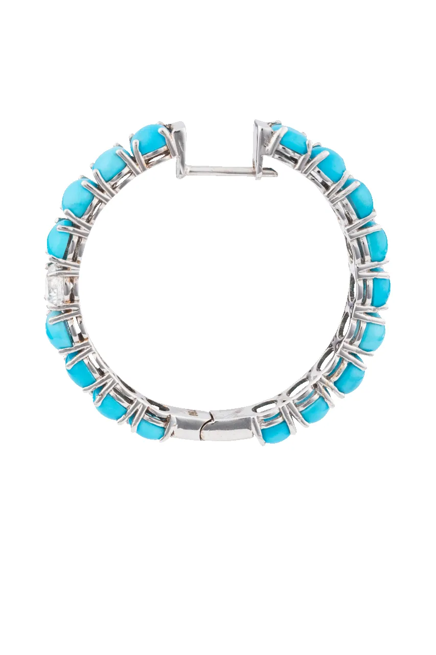 Sleeping Beauty Turquoise Hoop Earrings sold by Pinto Ranch product image thumbnail 3