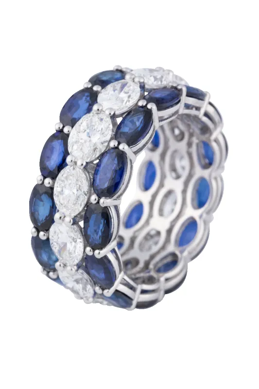 Diamond & Sapphire Eternity Band sold by Pinto Ranch