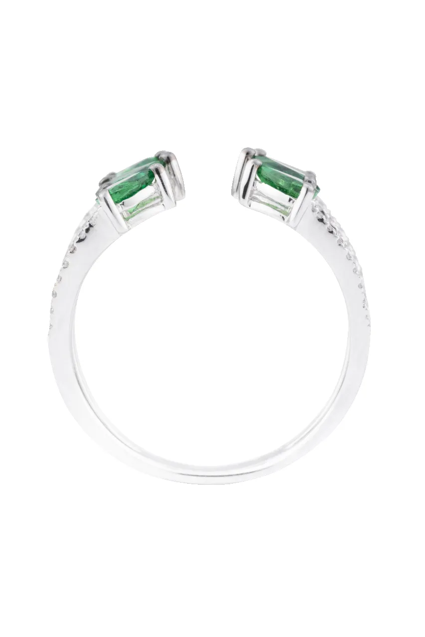 Open Emerald & Diamond Ring sold by Pinto Ranch product image thumbnail 2
