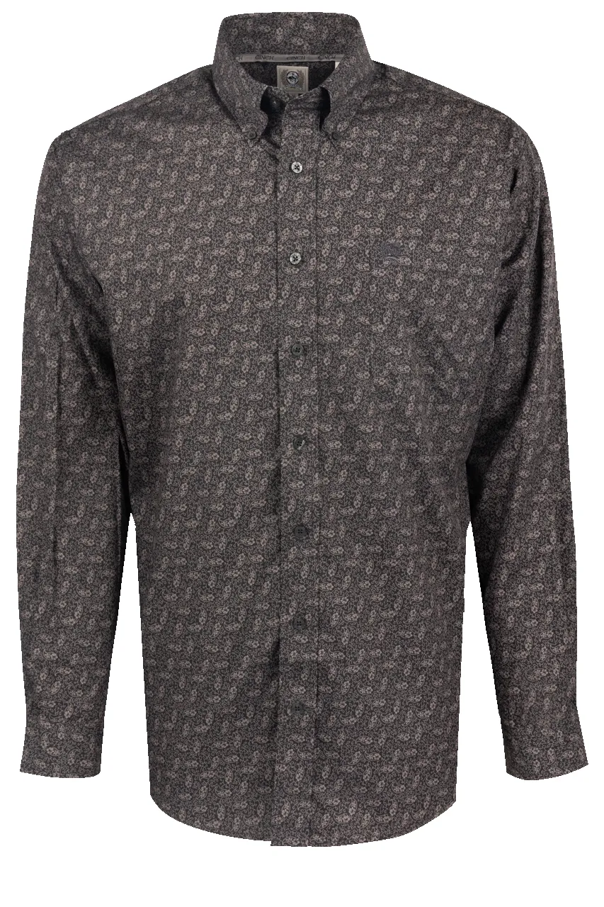 Cinch Floral Paisley Button-Front Shirt - Charcoal sold by Pinto Ranch