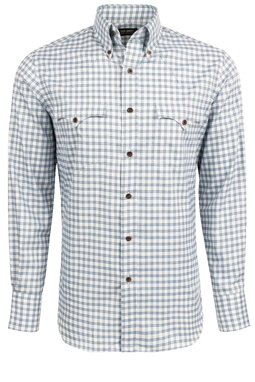Lyle Lovett for Hamilton Snap Front Shirt - Blue Check sold by Pinto Ranch