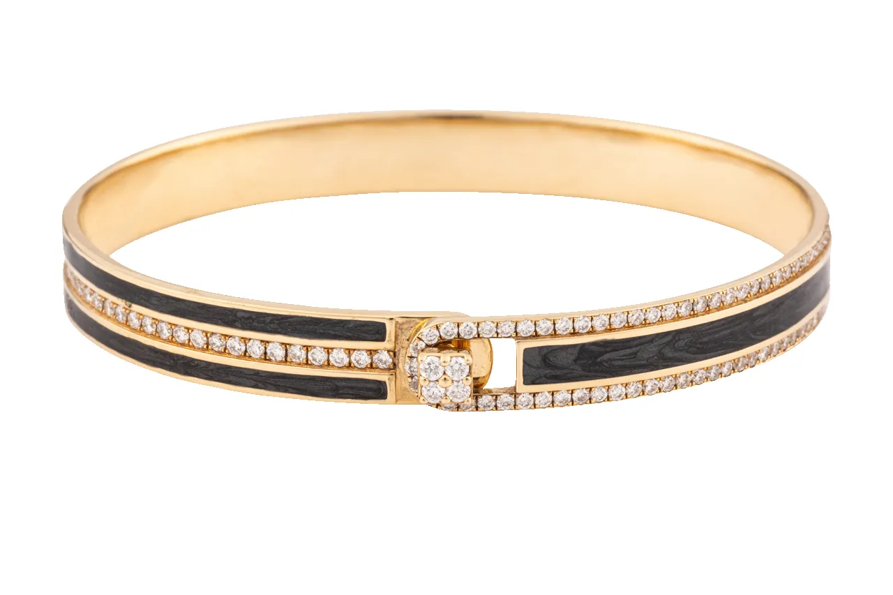 Diamond and Black Enamel Bangle sold by Pinto Ranch