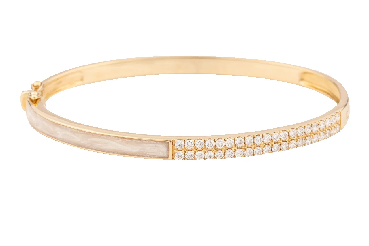 Diamond and White Enamel Bangle sold by Pinto Ranch