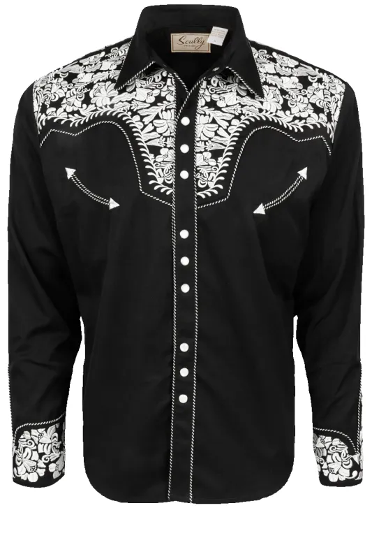 Scully Gunfighter Western Snap Front Shirt - Silver sold by Pinto Ranch