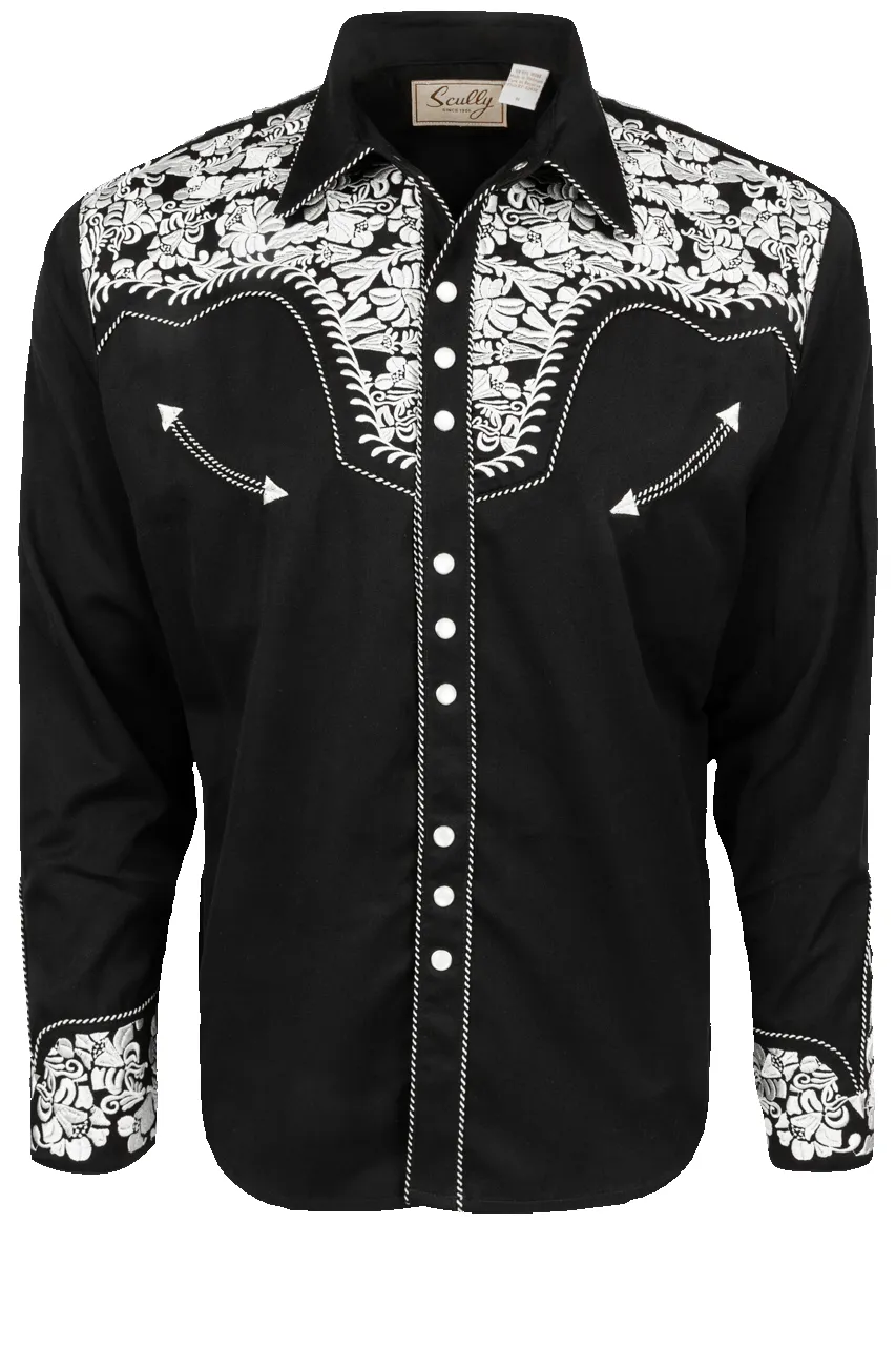 Scully Gunfighter Western Snap Front Shirt - Silver sold by Pinto Ranch