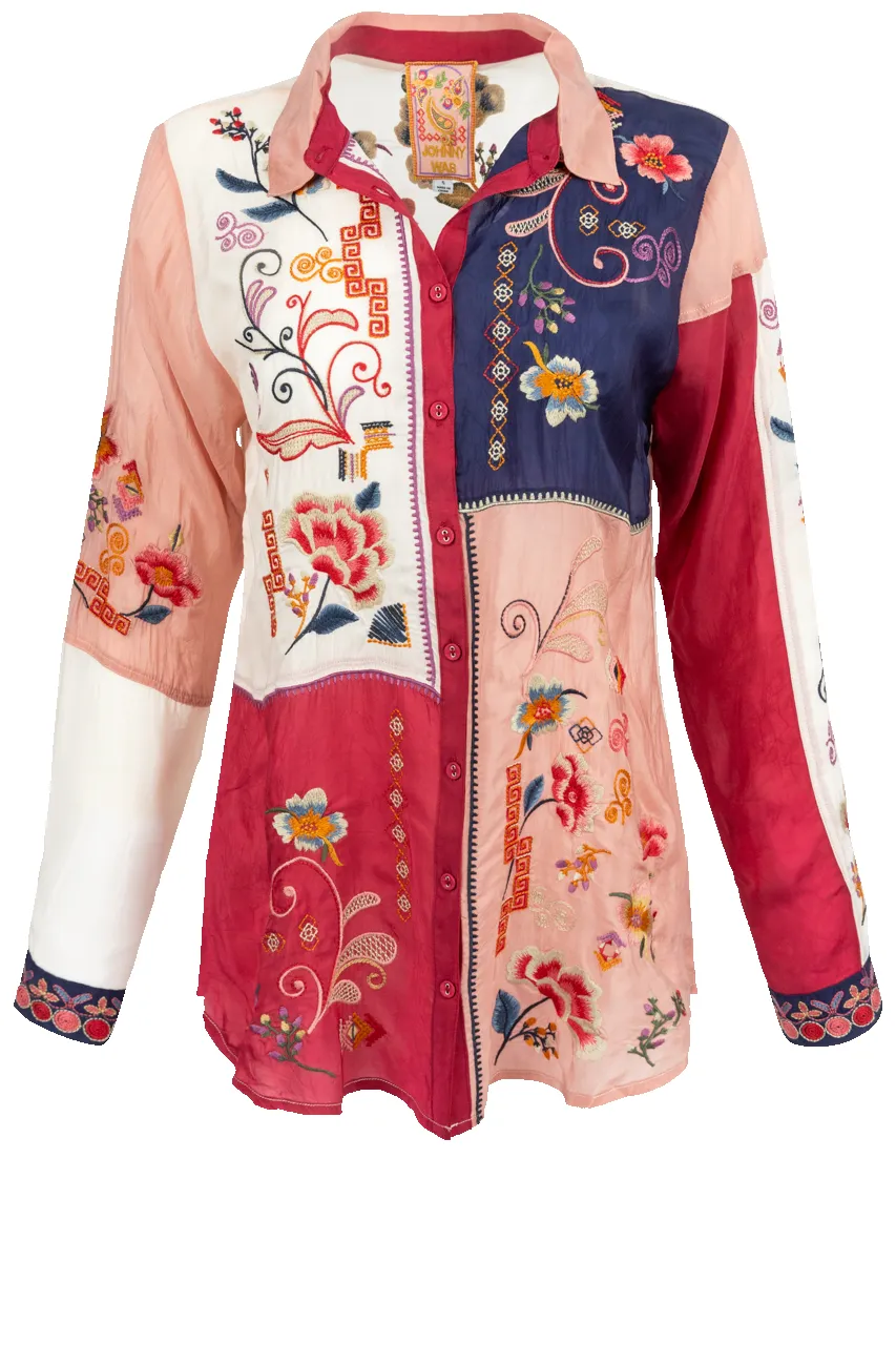 Johnny Was Marcia Color Block Shirt sold by Pinto Ranch