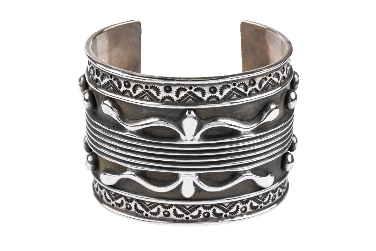 Chunky Engraved Silver Bracelet sold by Pinto Ranch